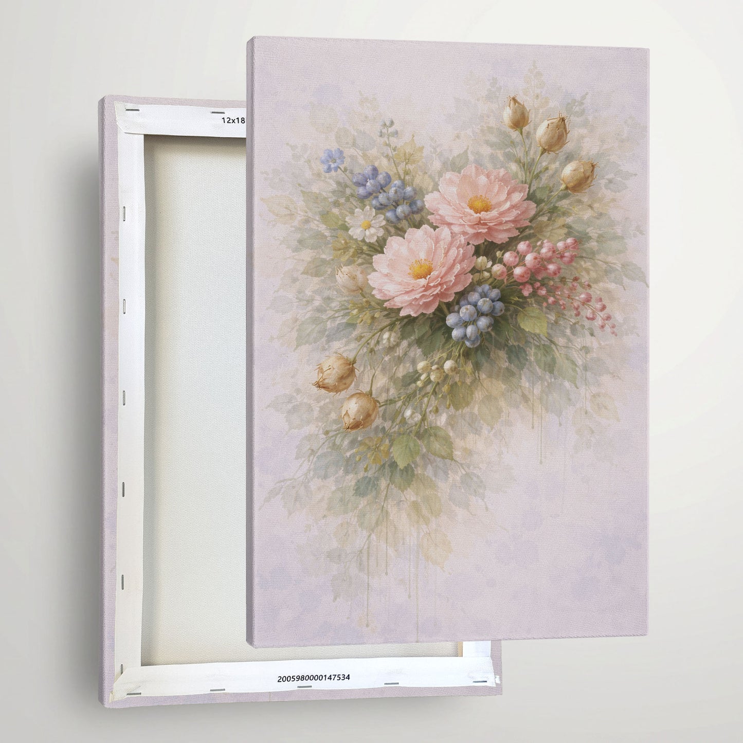 Green Botanical Canvas Wall Art – Minimal Abstract Foliage Painting