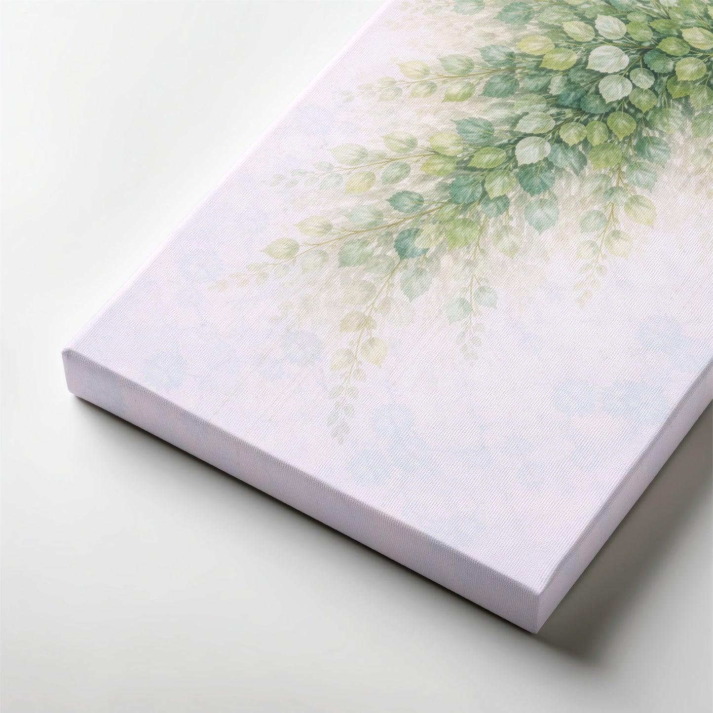 Soft Green Botanical Canvas Wall Art – Minimal Leaf Abstract Nature Decor