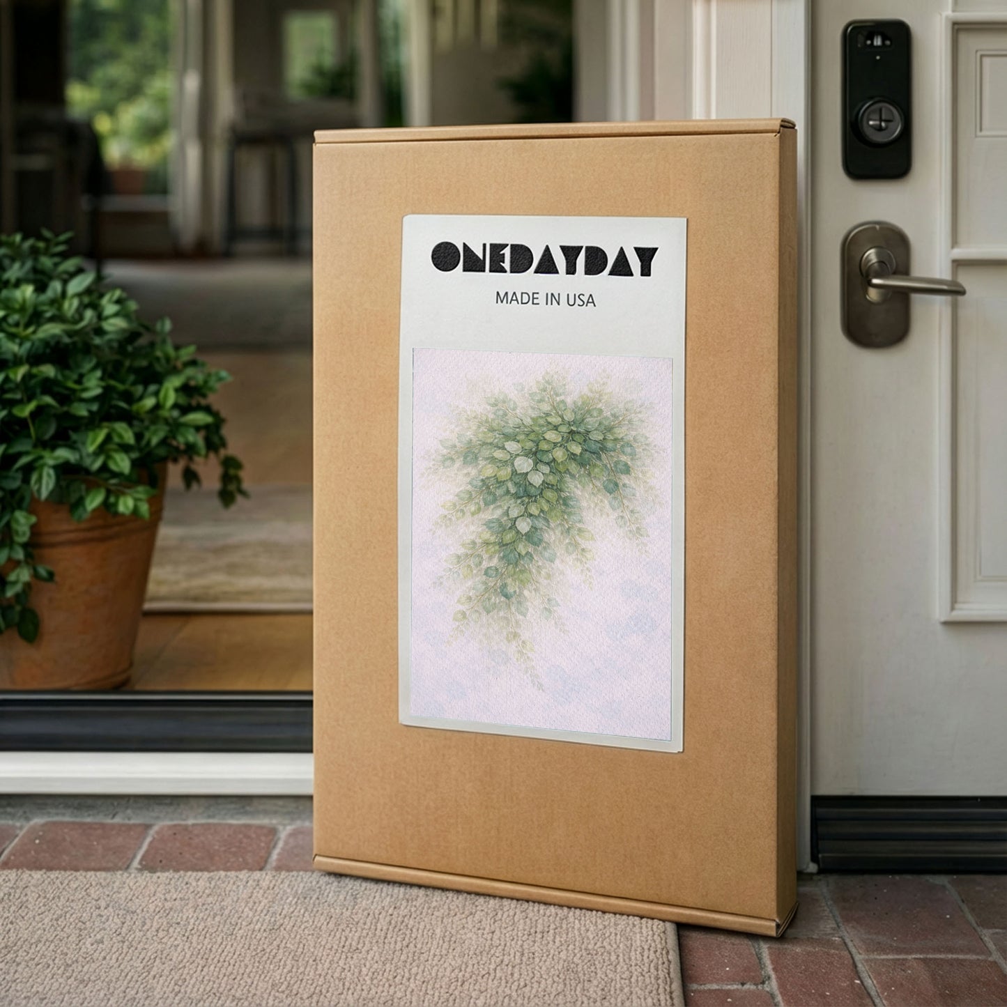 Soft Green Botanical Canvas Wall Art – Minimal Leaf Abstract Nature Decor