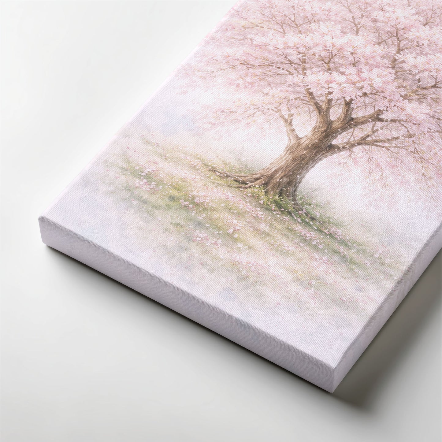 Cherry Blossom Tree Canvas Wall Art - Soft Pink Floral Nature Decor