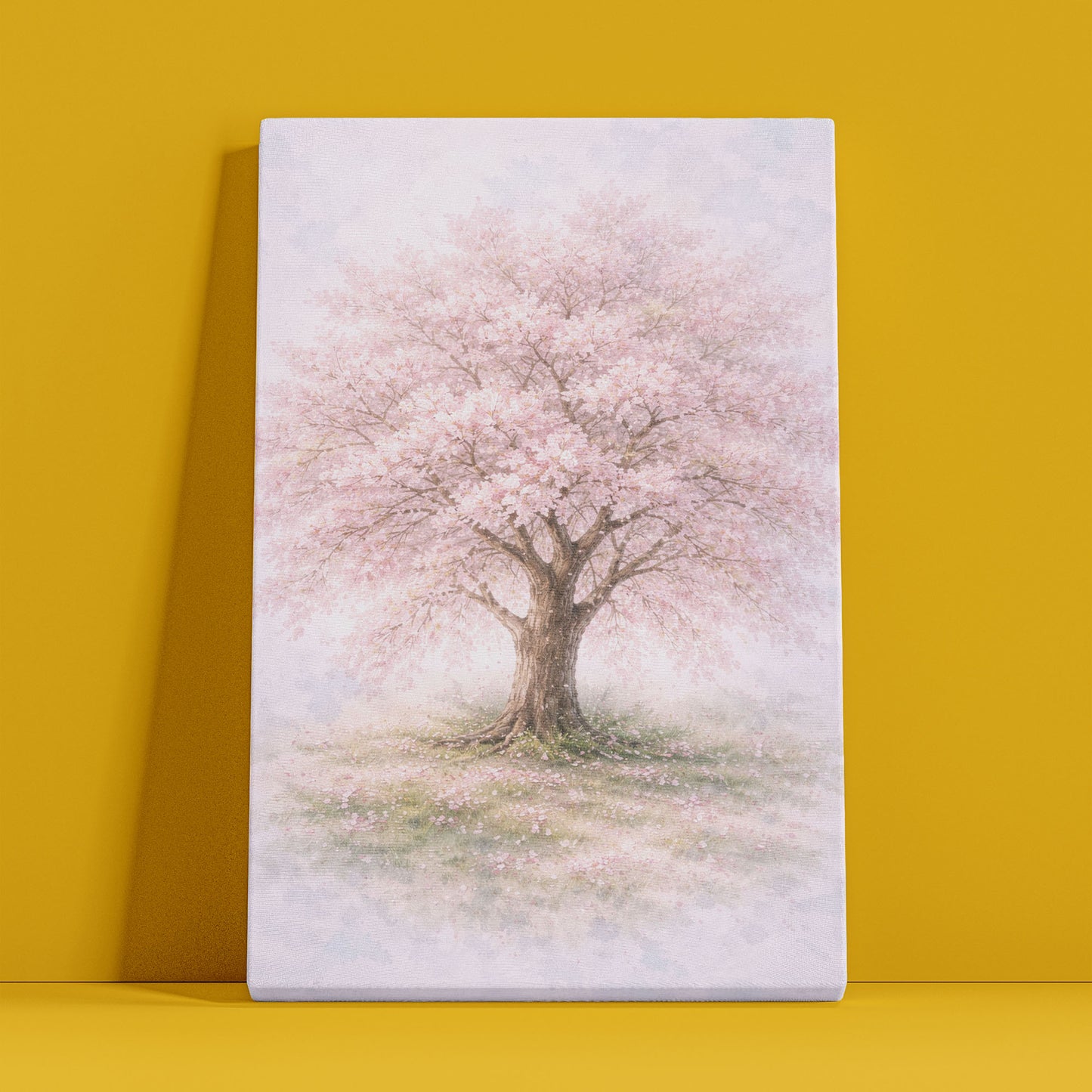 Cherry Blossom Tree Canvas Wall Art - Soft Pink Floral Nature Decor