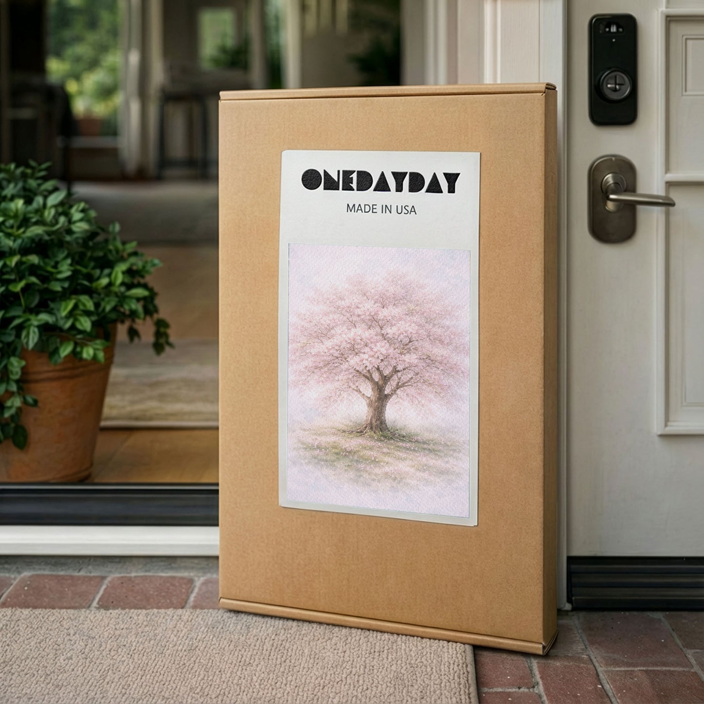 Cherry Blossom Tree Canvas Wall Art - Soft Pink Floral Nature Decor