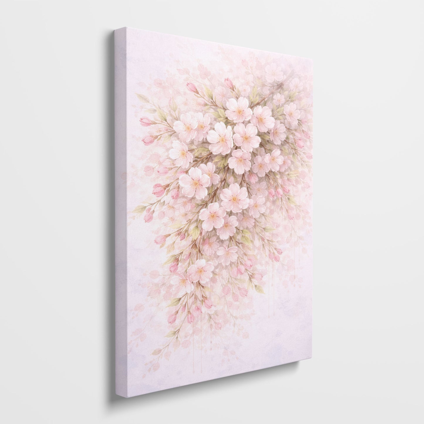 Cherry Blossom Branch Canvas Wall Art - Delicate Pink Floral Decor