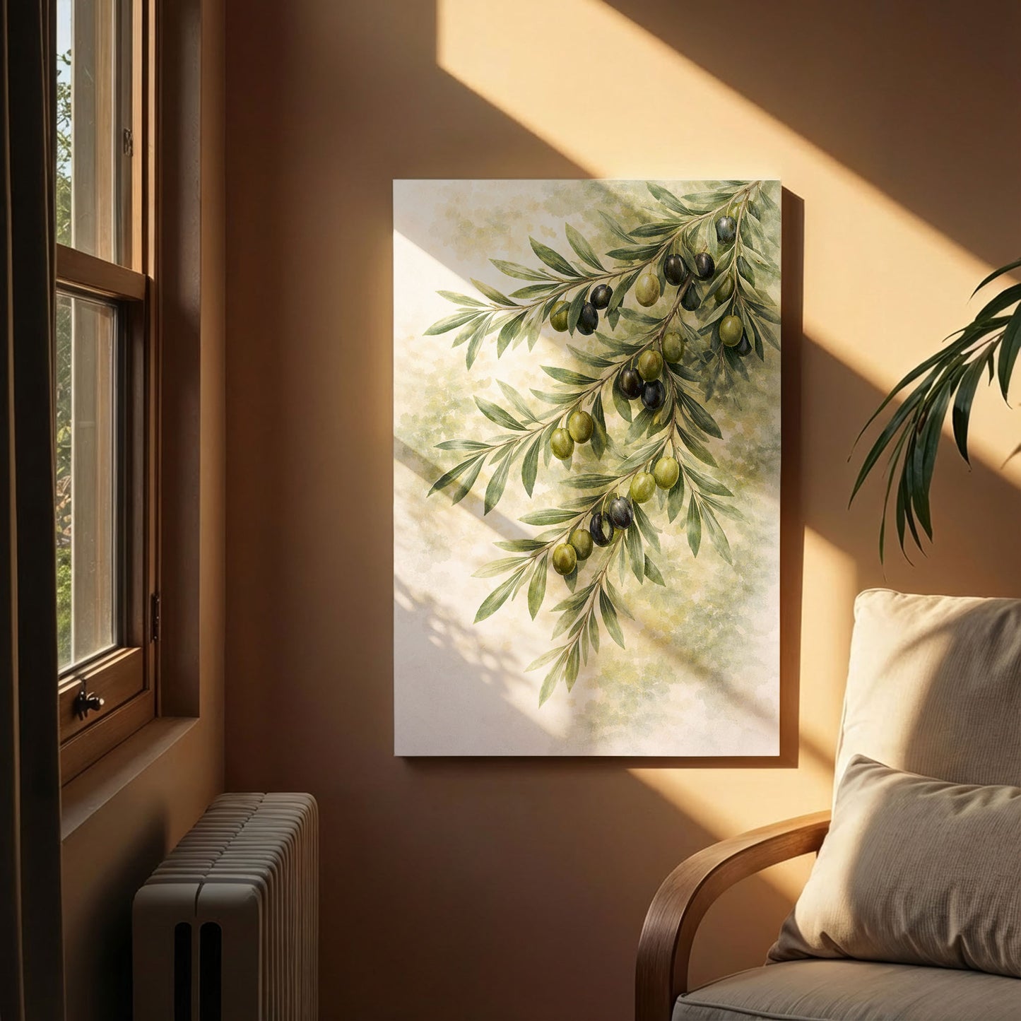 Olive Branch Botanical Illustration – Mediterranean Greenery Wall Art