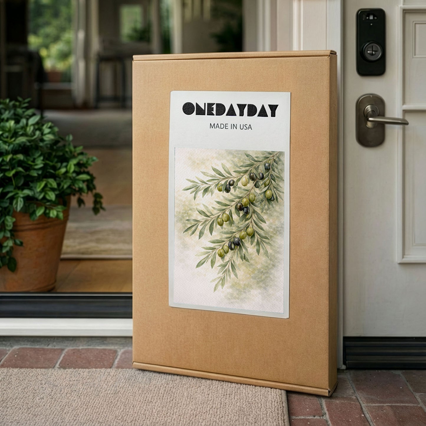 Olive Branch Botanical Illustration – Mediterranean Greenery Wall Art