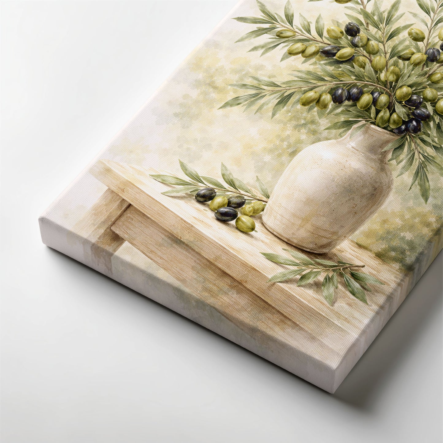 Olive Branch Still Life – Rustic Mediterranean Botanical Wall Art