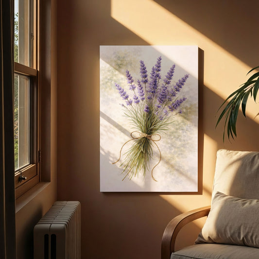 Lavender Bouquet Illustration – Soft Purple Floral Wall Art