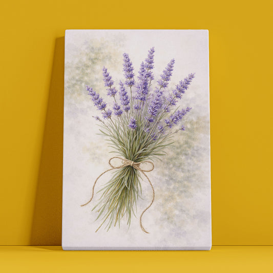 Lavender Bouquet Illustration – Soft Purple Floral Wall Art