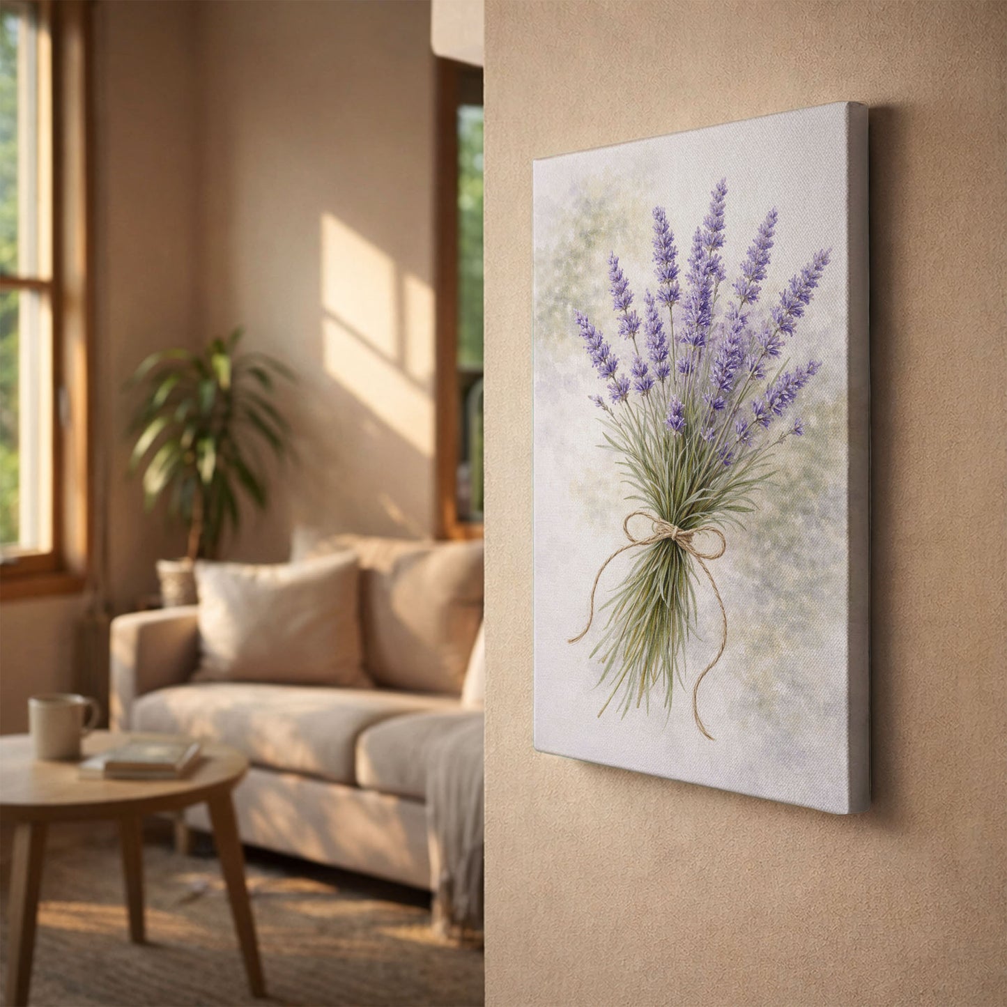 Lavender Bouquet Illustration – Soft Purple Floral Wall Art