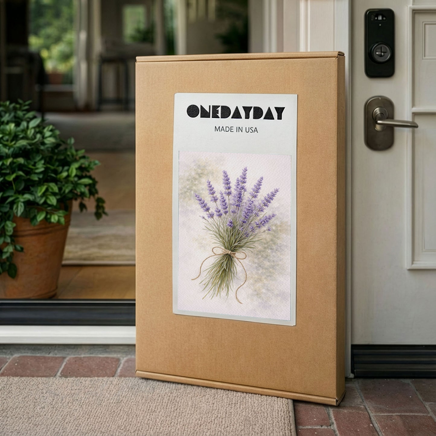Lavender Bouquet Illustration – Soft Purple Floral Wall Art