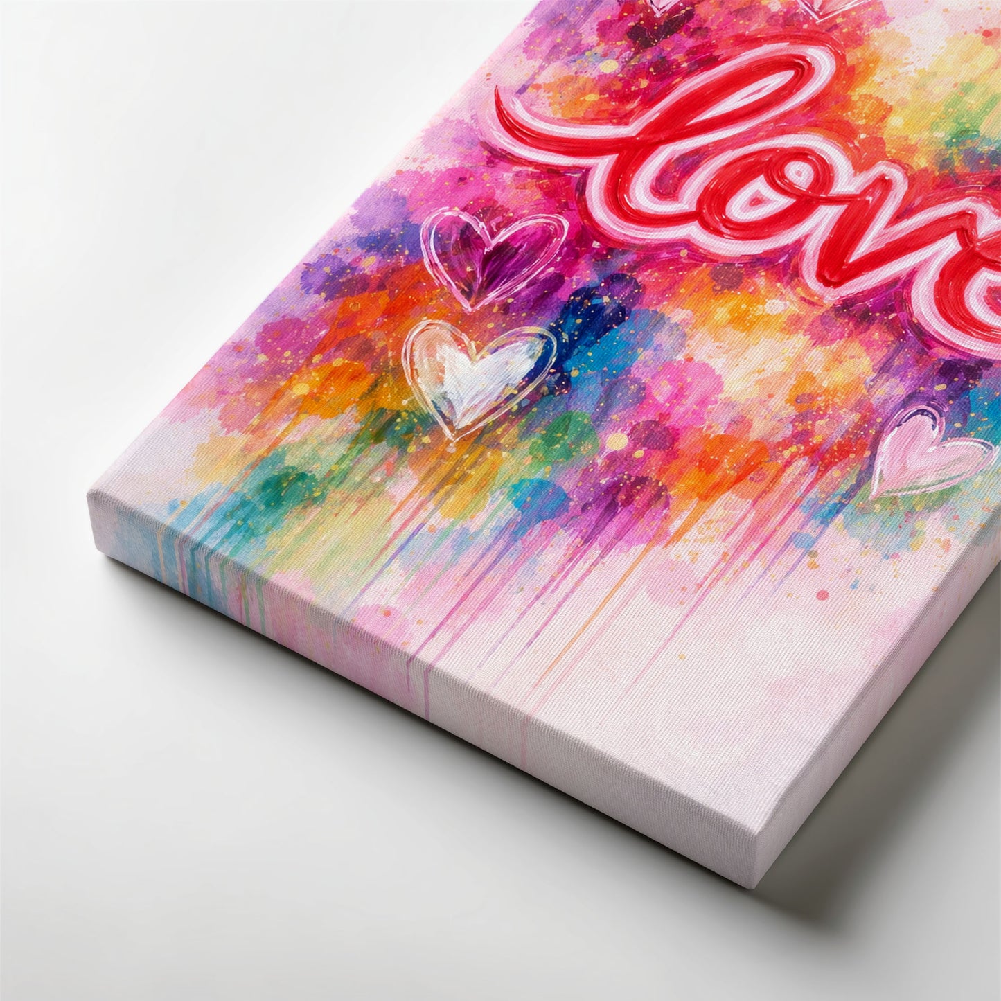 LOVE Typography Canvas Wall Art – Colorful Modern Love Quote Art