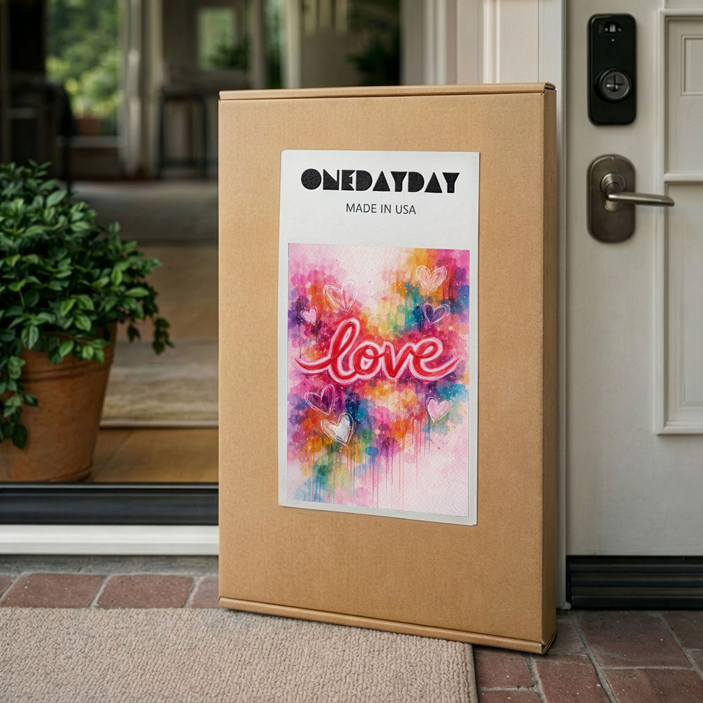 LOVE Typography Canvas Wall Art – Colorful Modern Love Quote Art