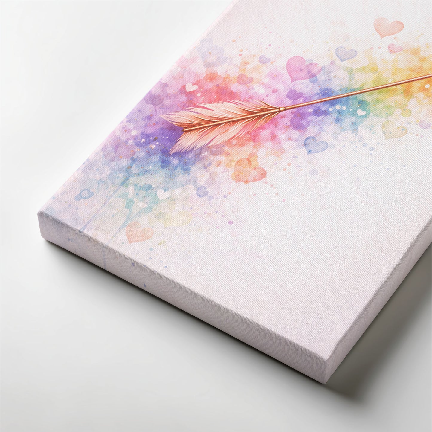 Cupid Arrow Heart Canvas Wall Art – Soft Romantic Abstract Love Art
