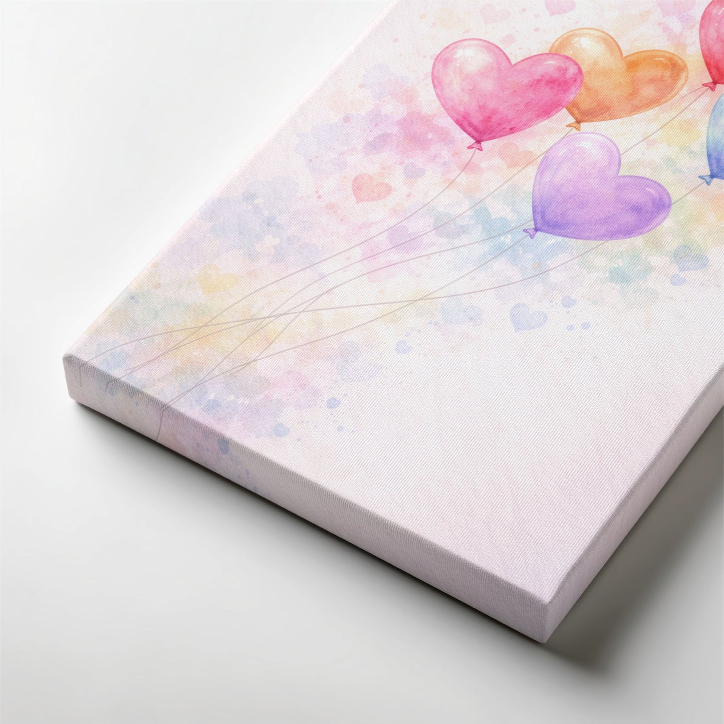 Heart Balloon Canvas Wall Art – Pastel Watercolor Love Decor