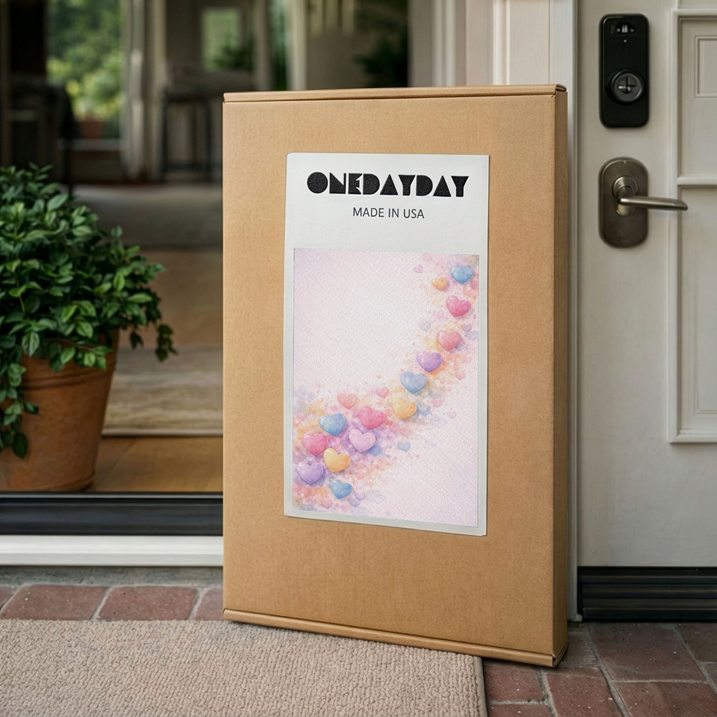 Rainbow Heart Trail Canvas Wall Art – Soft Abstract Love Decor