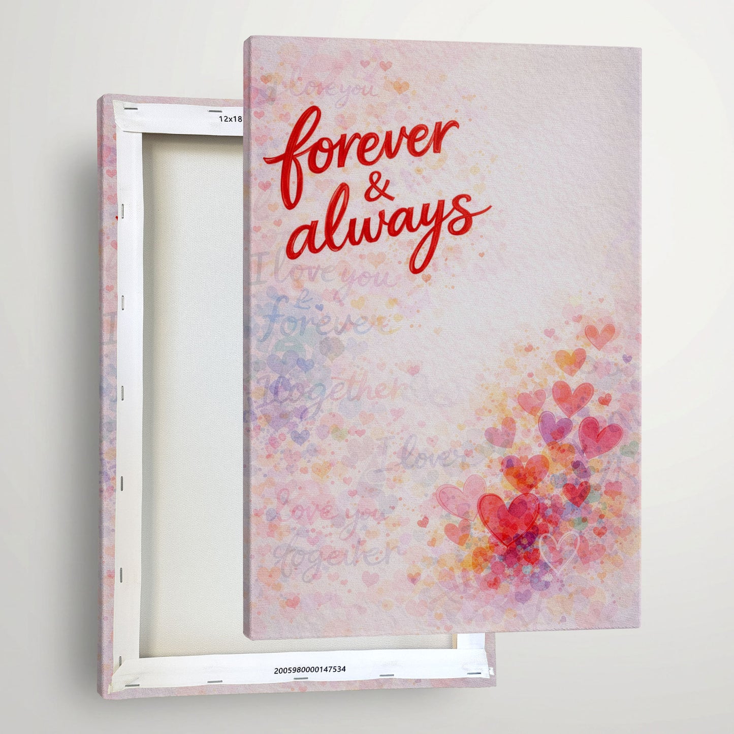Forever and Always Canvas Wall Art – Minimal Romantic Quote Decor