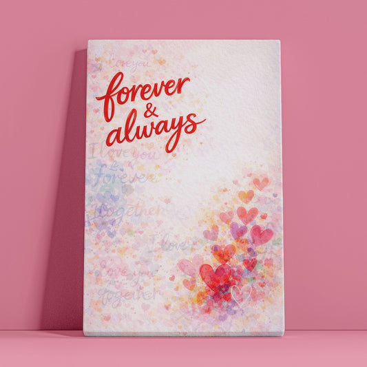 Forever and Always Canvas Wall Art – Minimal Romantic Quote Decor