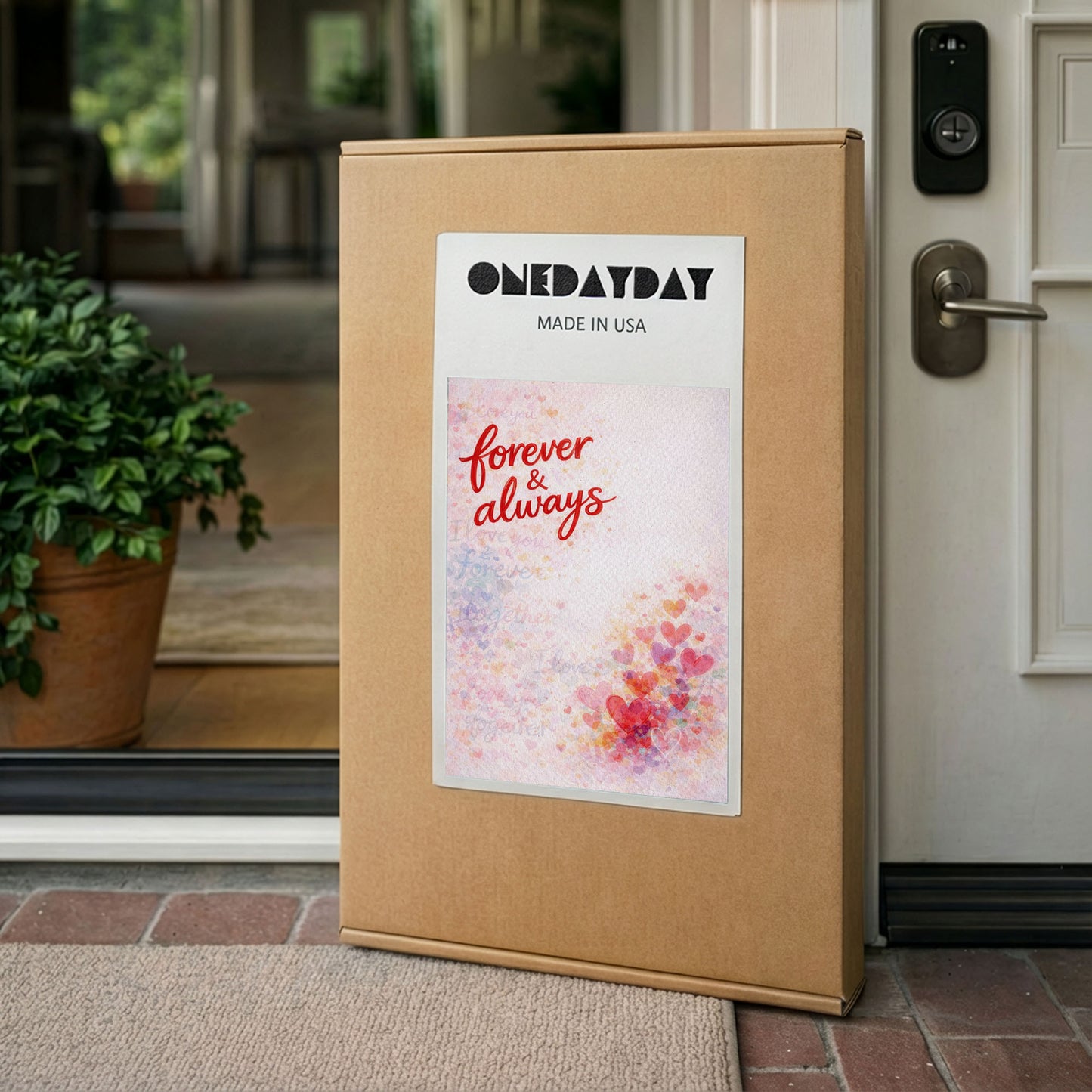 Forever and Always Canvas Wall Art – Minimal Romantic Quote Decor