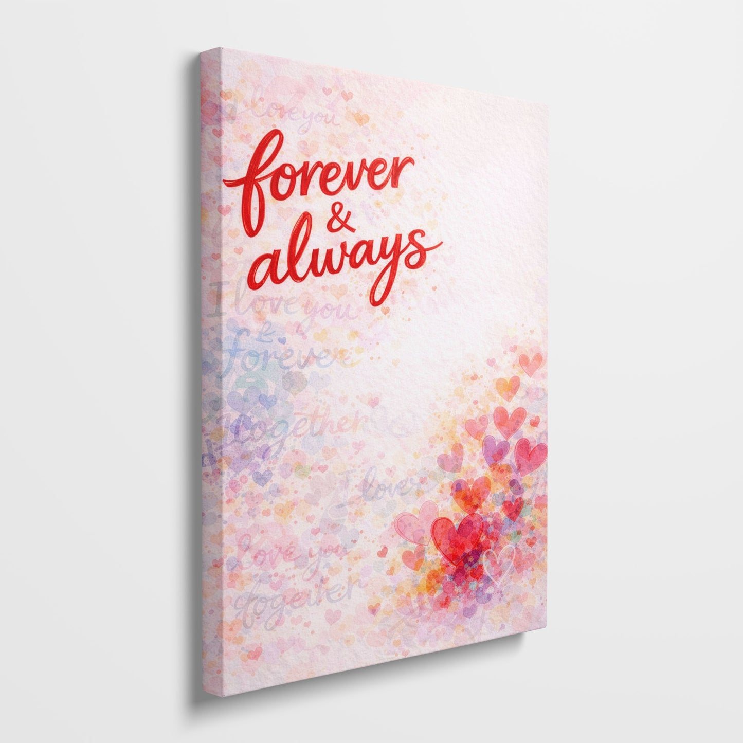 Forever and Always Canvas Wall Art – Minimal Romantic Quote Decor