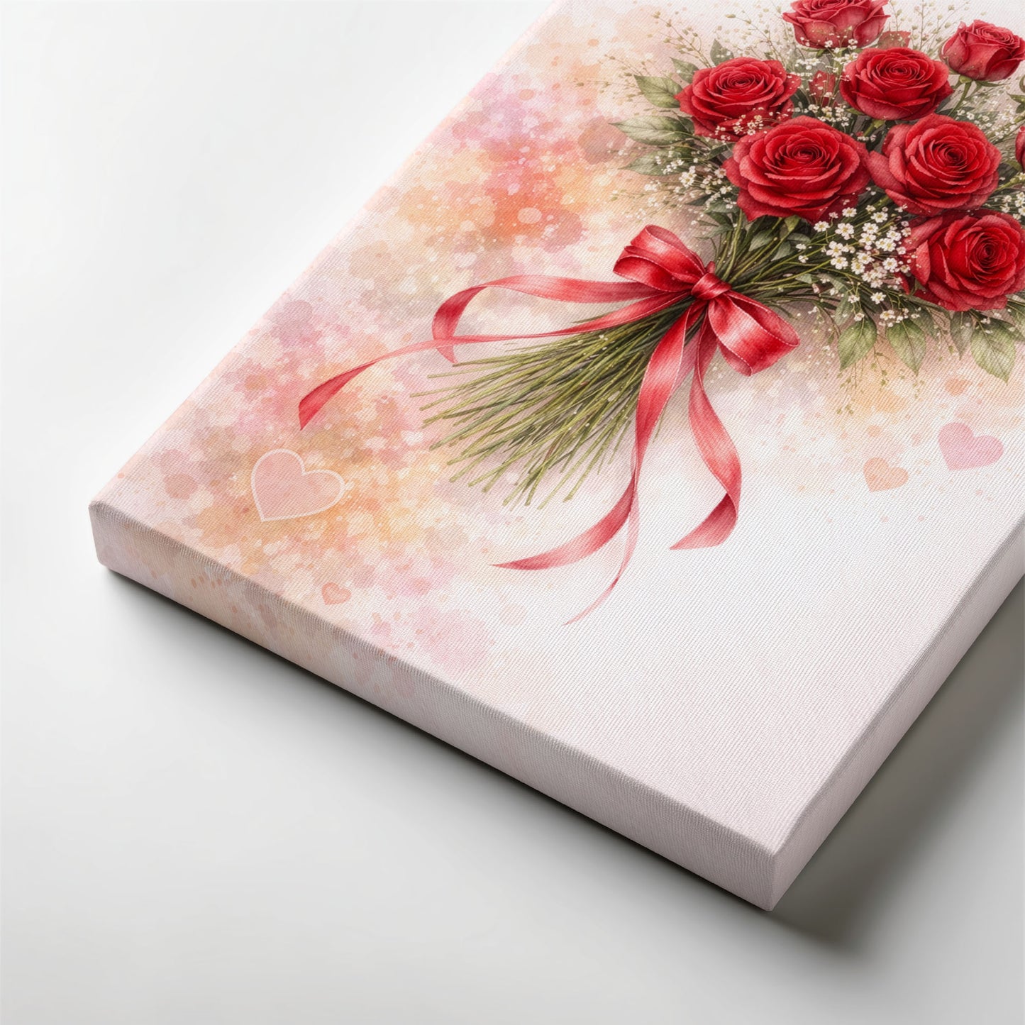 Red Rose Bouquet Canvas Wall Art – Romantic Floral Love Decor