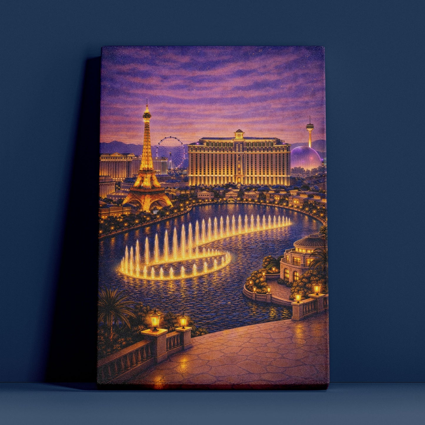 Las Vegas Night Canvas Art | Illuminated Strip Cityscape Wall Decor