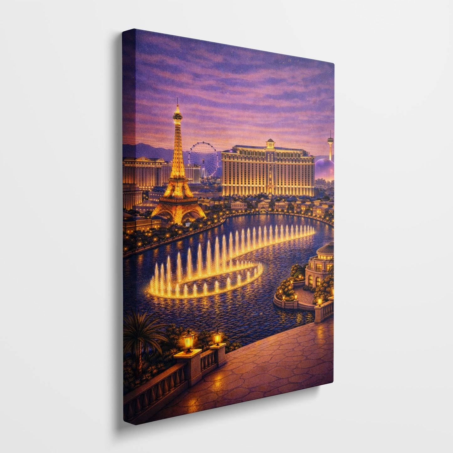 Las Vegas Night Canvas Art | Illuminated Strip Cityscape Wall Decor